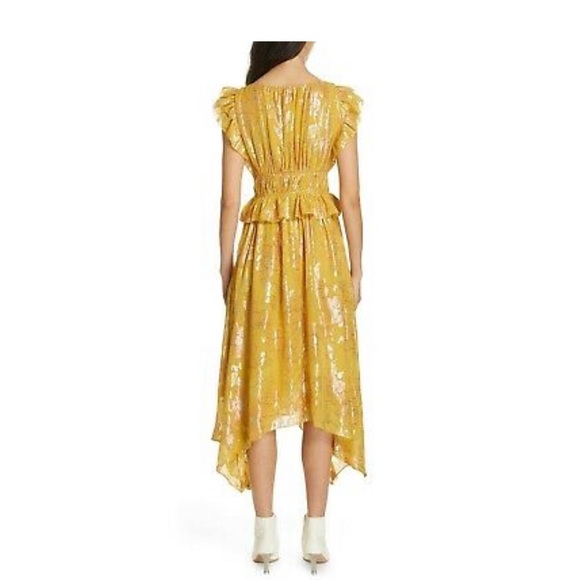 Yellow Nerissa Ruffle Midi Dress 